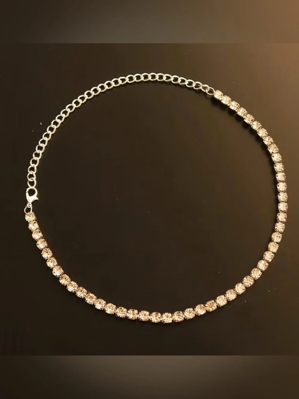 Bling Refined Silver Crystal Choker Necklace